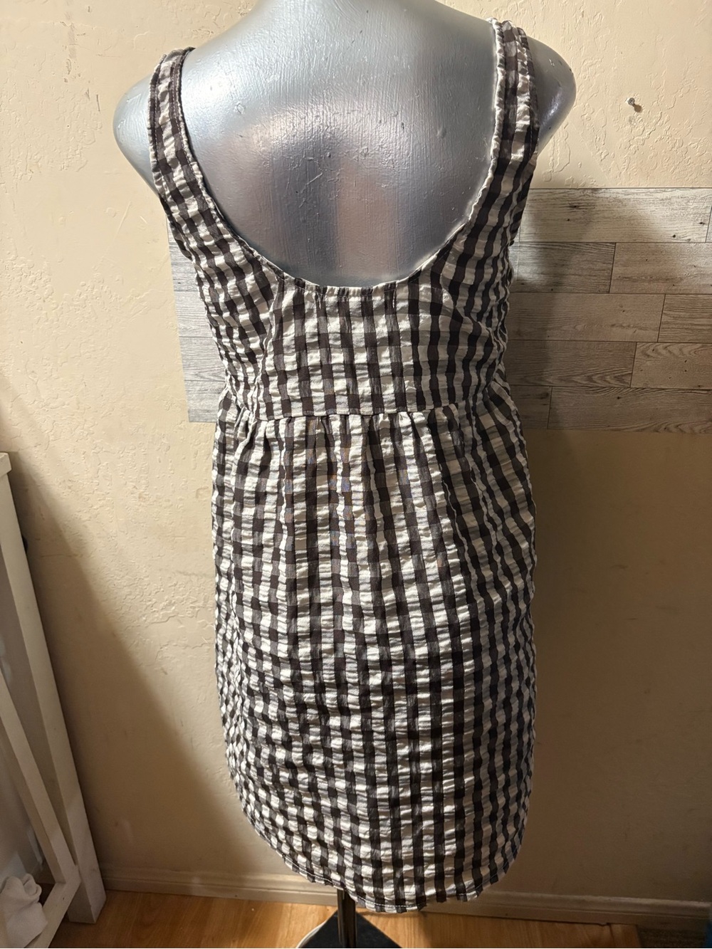 Urban Outfitters Black & White Gingham Midi Dress